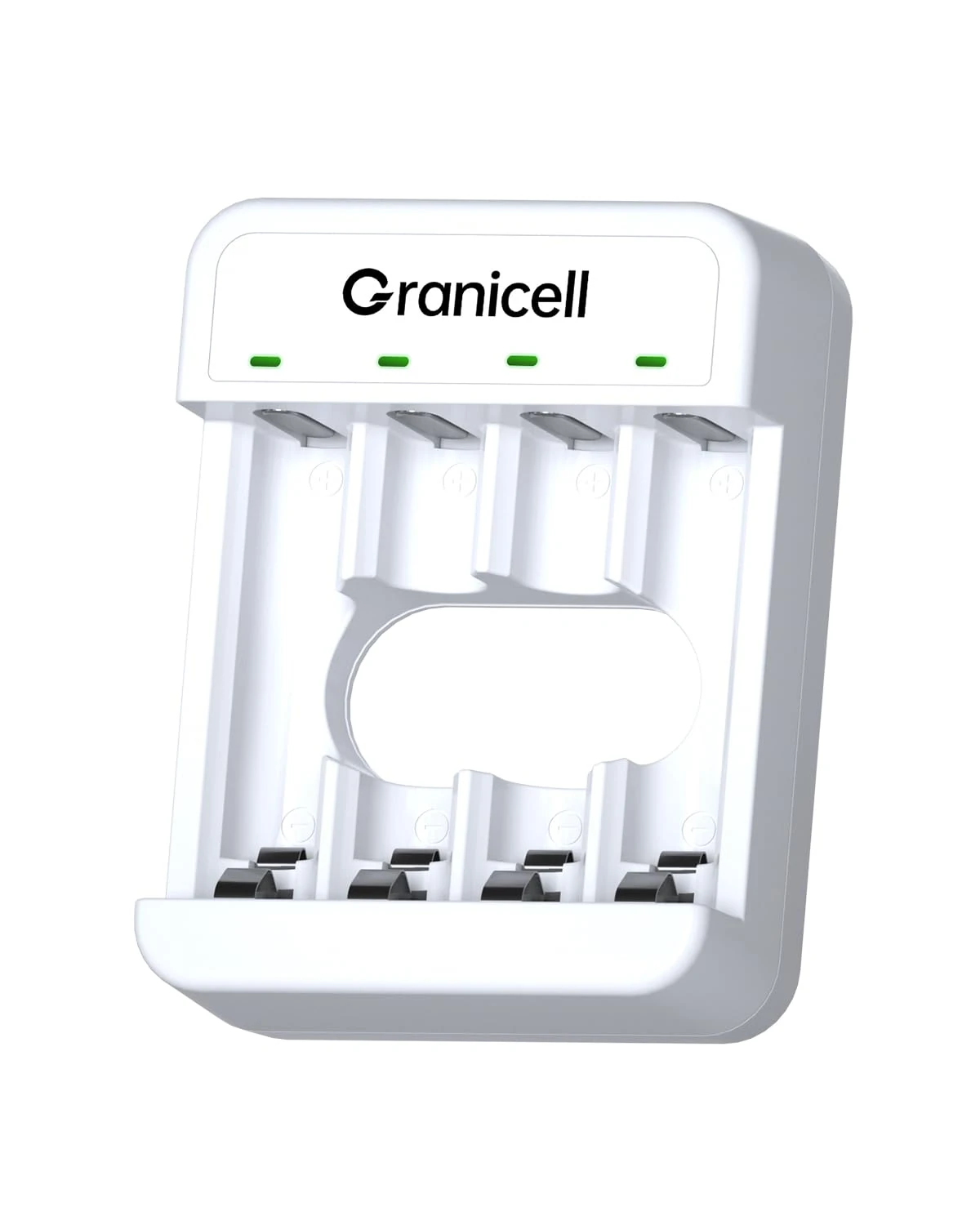 Granicell AA AAA Rechargeable Batteries with 4 Bay Battery Charger, USB Smart Battery Charger, Type-C Connector with LED Display, Individual Slots for Ni-MH/Ni-CD Rechargeable Batteries