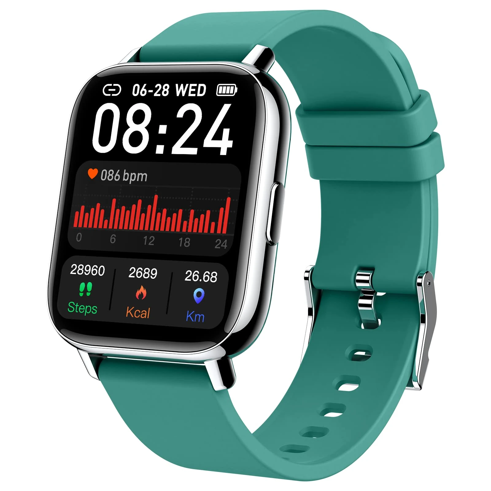 Smart Watch, Fitness Watch for Women Men, 1.69" Touch Screen Fitness Tracker Smartwatch with Heart Rate Sleep Monitor Step Counter, IP68 Waterproof Activity Tracker for Android iOS