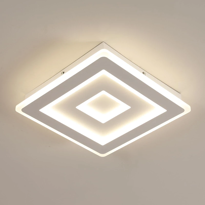 Comely LED Ceiling Lights Square,36w 3960LM Modern Ceiling Lamp 28cm Square White LED Ceiling Lighting for Bedroom, Living Room, Hallway, Natural Light 4500K