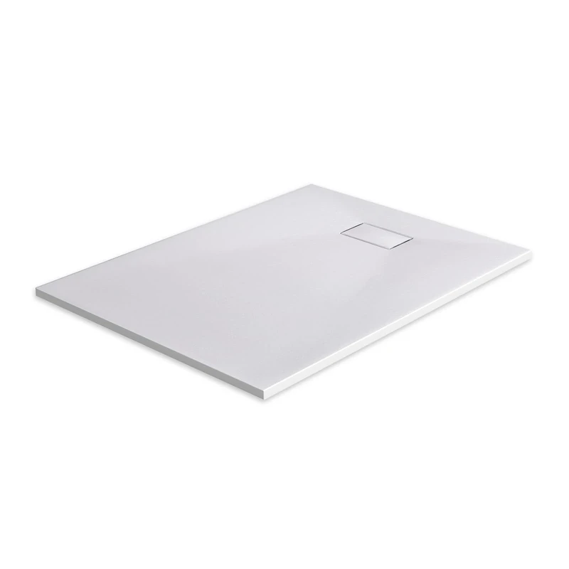 EMKE Shower Tray 120 x 90 cm Non-Slip Surface SMC Stone Look White