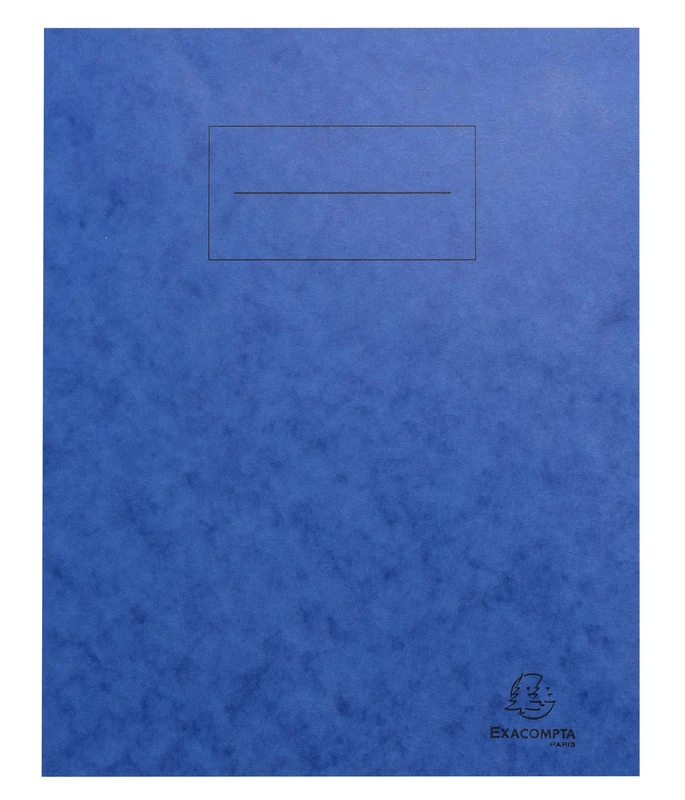 Exacompta - Ref 32122E - Box of 100 Notebook Covers 17 x 22 cm in Genuine Glossy Card, with Labelling Field - Ideal for School, College, Universities - Colour: Blue