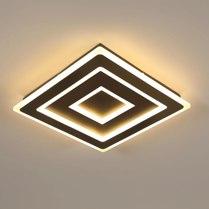 Comely 52W Modern Square LED Ceiling Light - 5850LM Black