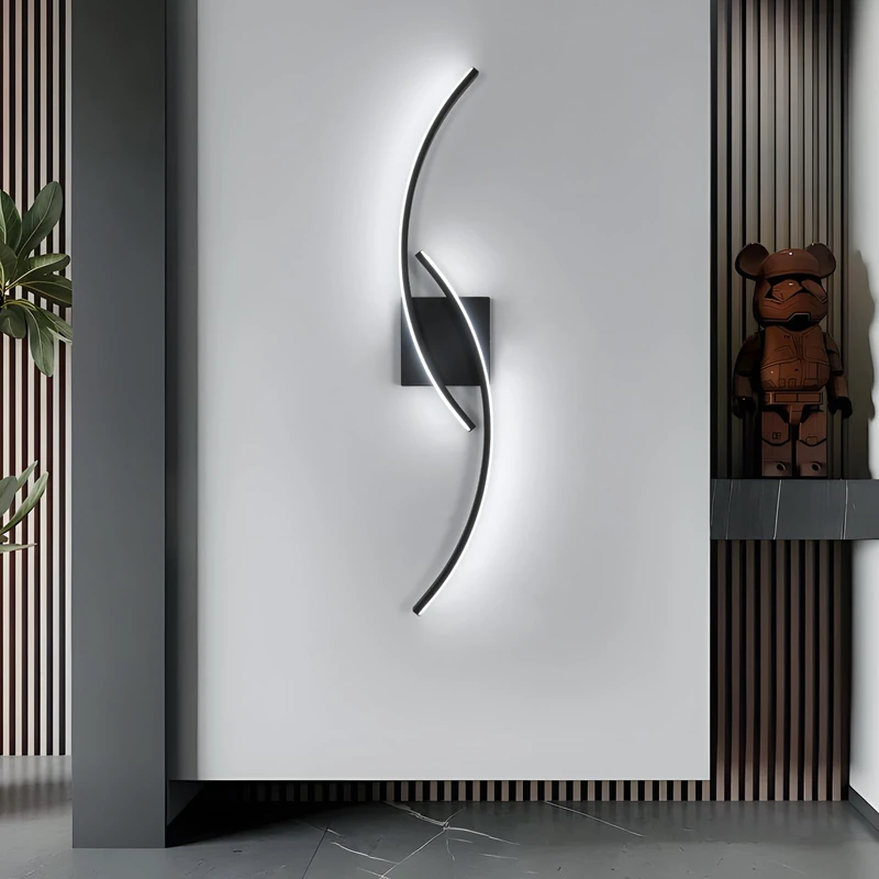 Comely 80cm Modern LED Wall Light - 27W Black Wall Lamp