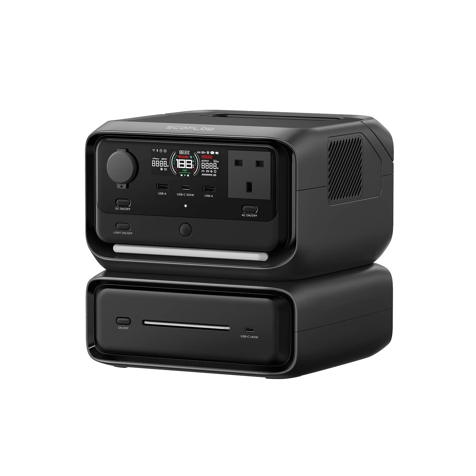 EcoFlow RIVER 3 Max (RIVER 3 Plus&EB300) Portable Power Station – 572Wh LFP Battery, 1200W Output, <10 ms UPS, Wireless Connection, Solar Generator for Camping & RV