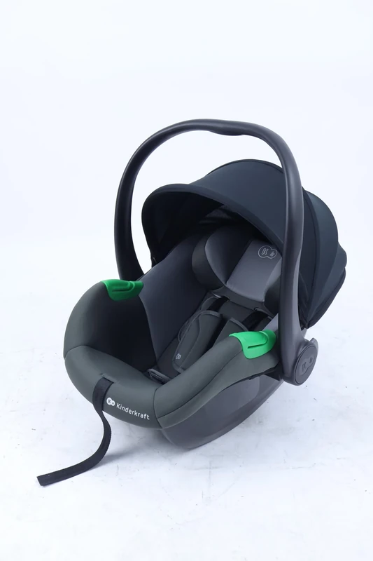 Kinderkraft Mink PRO 2, i-Size R129 Infant Car Seat 40-87cm (Birth-15 Months), 3.2kg Lightweight Baby Carrier, SPS+ Side Protection, Newborn Insert, Large Canopy, Gray