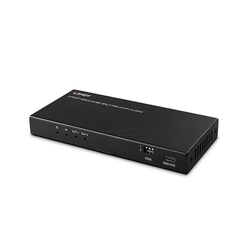 Lindy 2-Port 8K60 HDMI Splitter with Audio and Scaling Down