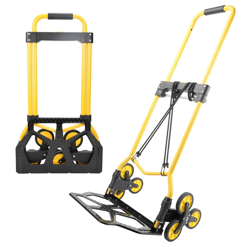 YEAUPE PRO Sack Truck, 85 kg Load Capacity, Folding Sack Truck, Height Adjustable & Stair Climber for Moving & Heavy Items, Stair Carts with 3 Expander Ropes & Sponge Handle