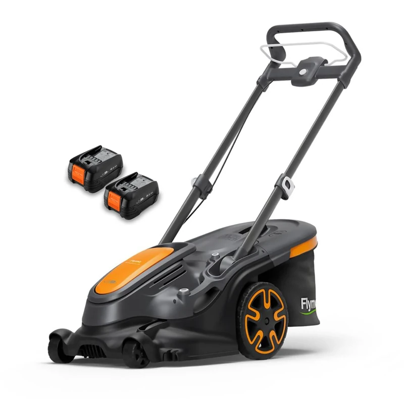 Flymo 36V UltraMow Duo 460 Cordless Lawn Mower – Powerful & Efficient with 46cm Cutting Width and Dual Blades – Includes 2x 4Ah Batteries & Chargers