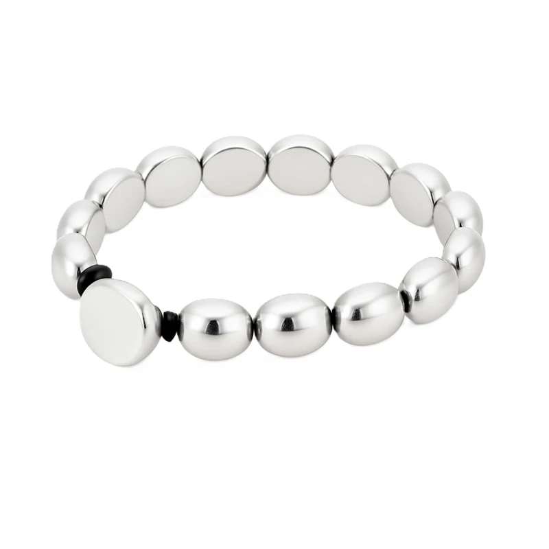 Uno de 50 Sterling Silver Plated Small Round Beads Bracelet