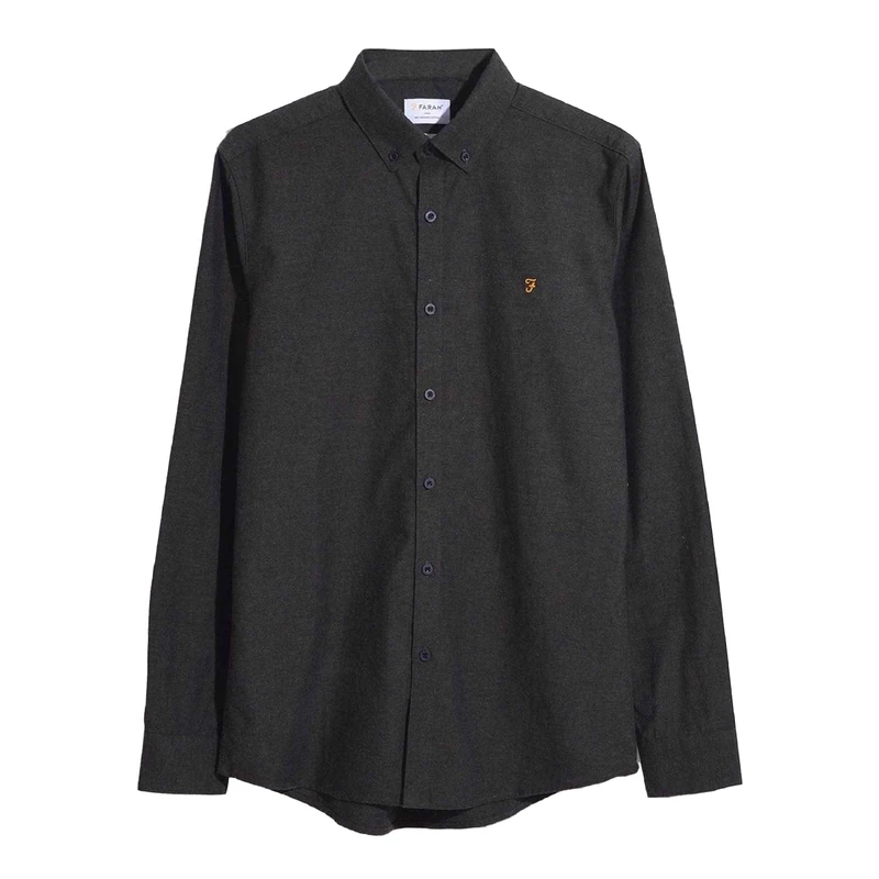 Farah Men's Steen LS BD Shirt, Evergreen Marl, M