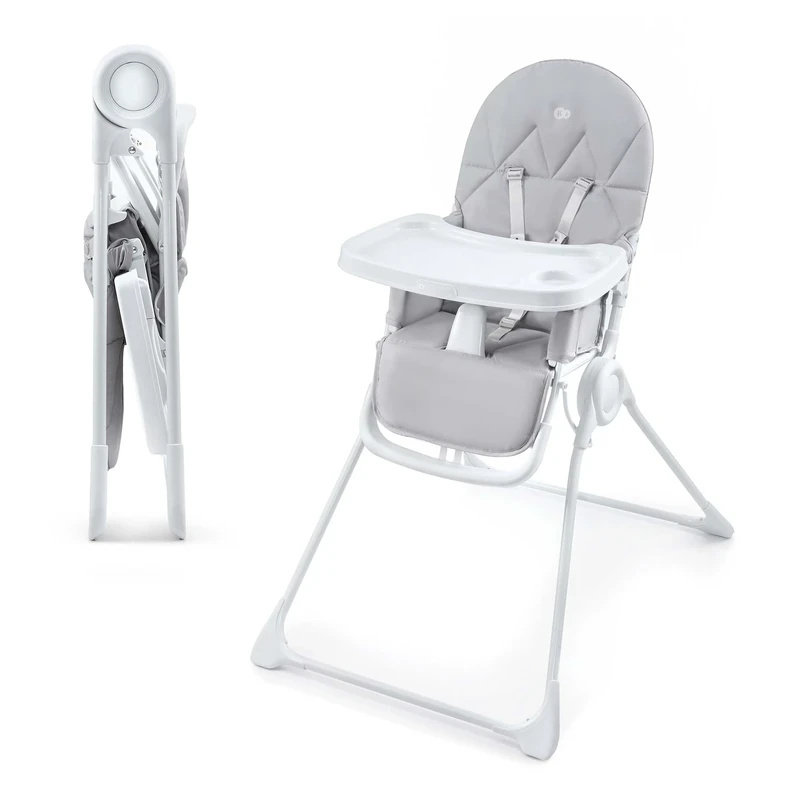 Kinderkraft BINCI Children's High Chair, Baby Chair, Lightweight and Foldable with Tray, Footrest and 5-Point Harness, Ideal for Small Spaces and Travel