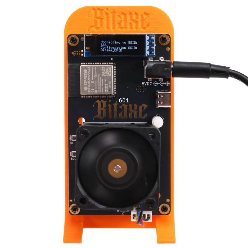 Qutsvosh Bitaxe Gamma 601 Solo Miner 1.2TH/S BM1370 Asic Chip 18W From Antminer S21 Pro Bitcoin BTC Miner Wth Bracket UK Plug - Image 1