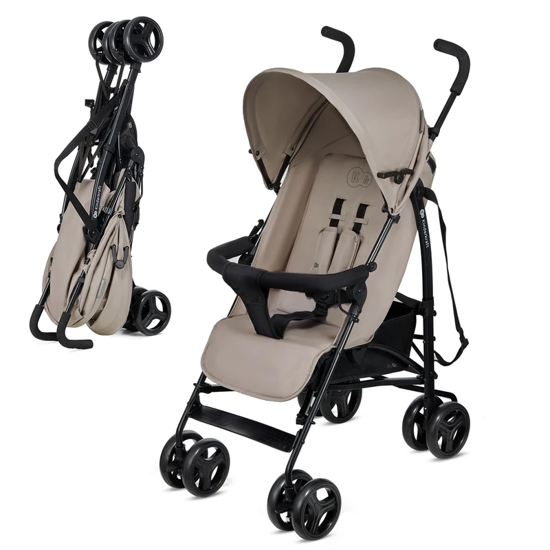 Kinderkraft TIK Lightweight Stroller, Travel Buggy, Sports Stroller, Lightweight - 6.5 kg, Easy Folding and Transport, Ajustable Backrest, from 6 Months up to 17 kg, Beige