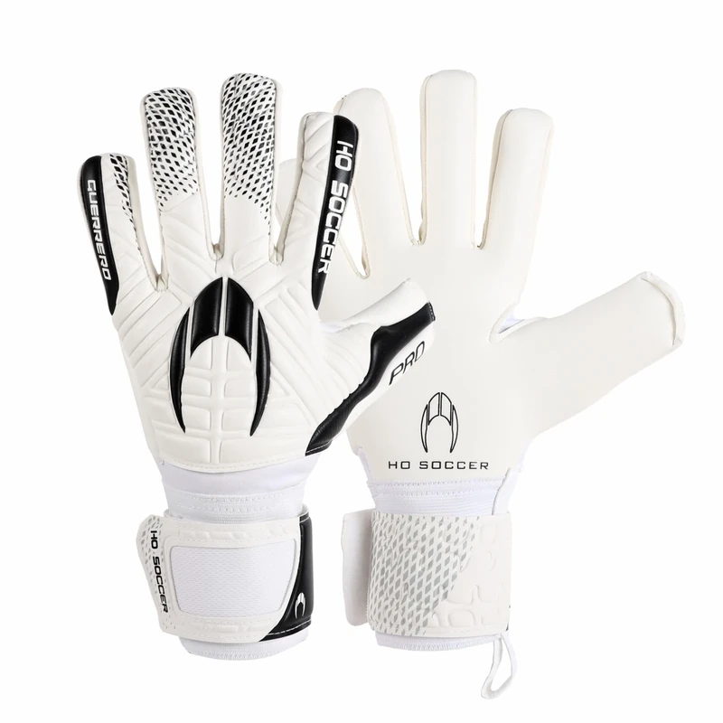 HO Soccer Guerrero Pro Justice NG White Goalkeeper Gloves, Unisex Adult, White/Black 8.5