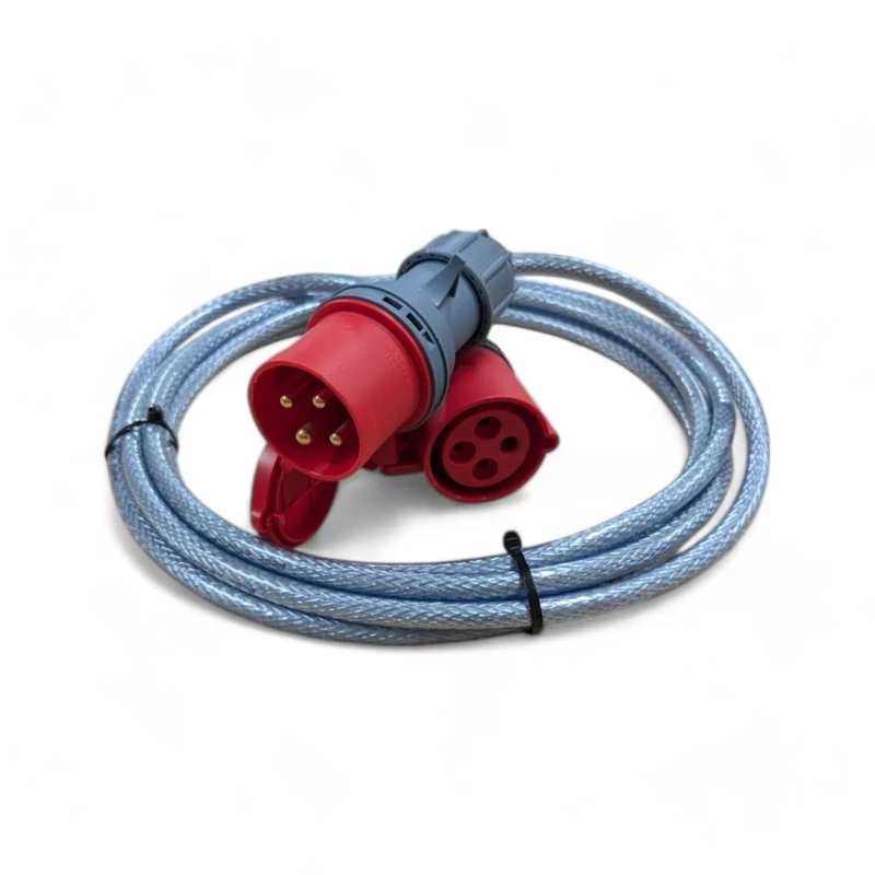 3 Phase 16A 4 Pin 415V IP44 Extension Lead 10m – IEC 60309 3P+E Red – SY Heavy Duty Armoured Cable – PAT Tested With Certificate (10 Metre)