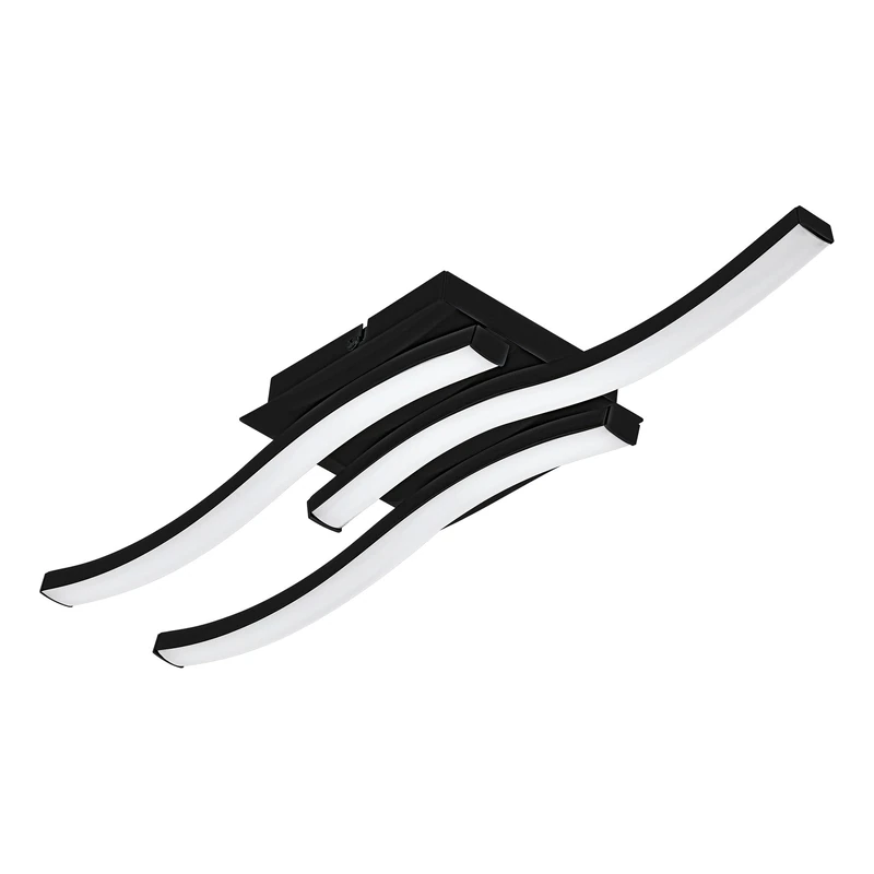 Eglo LED Ceiling Light Cabezas-E, Rod-Shaped lamp, Living Room lamp Made of Metal and Plastic in Black White, for Room, Warm 43.5 x 11 cm