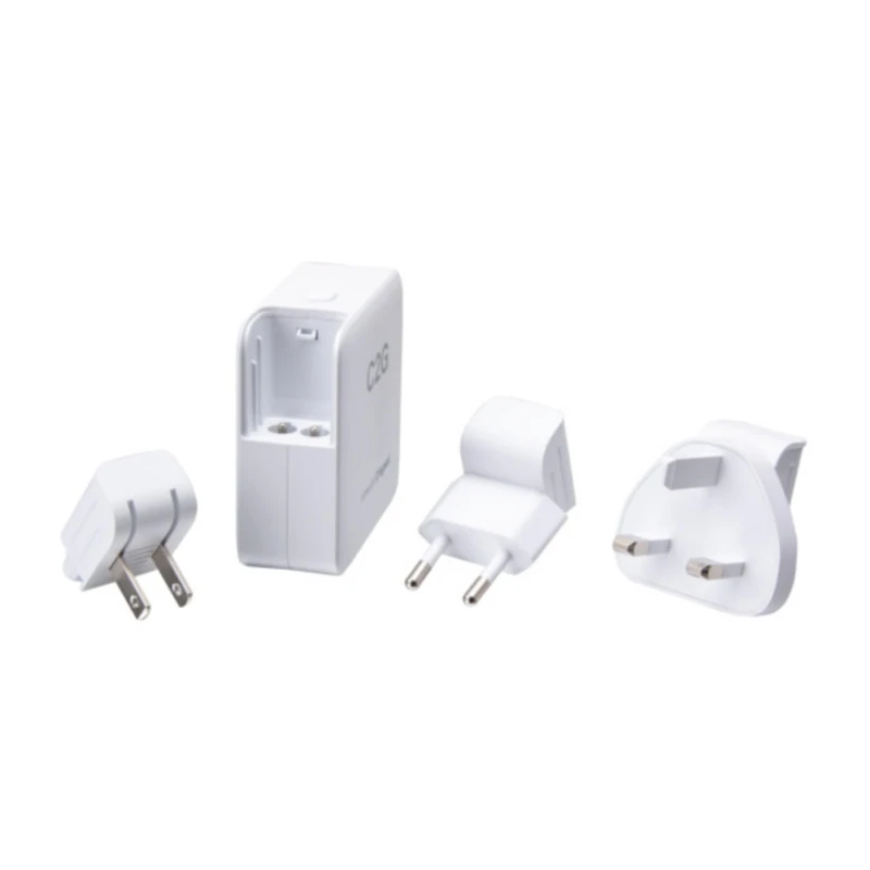 C2G USB C Charger 65W Plug 2 Port GaN Type C Fast Charge | UKEU\US USB-C Fast Charge Power Plug/Adapter USBC GaN Travel Charger Compatible with Laptops, Tablets and Smartphones.