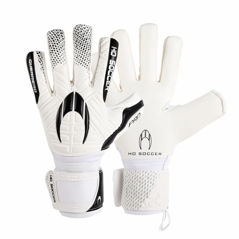 HO Soccer Guerrero Pro Justice NG White Goalkeeper Gloves, Unisex Adult, White/Black 10.5
