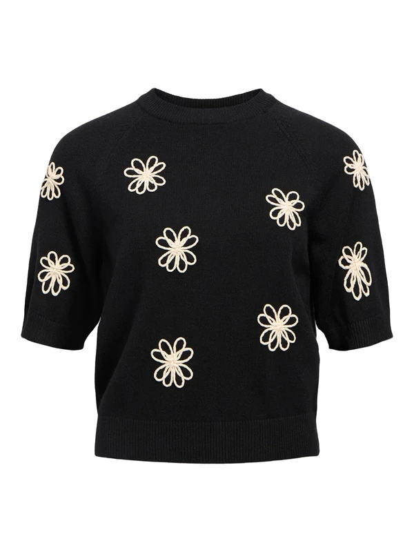 Object Female Pullover Short Sleeve, Black, S