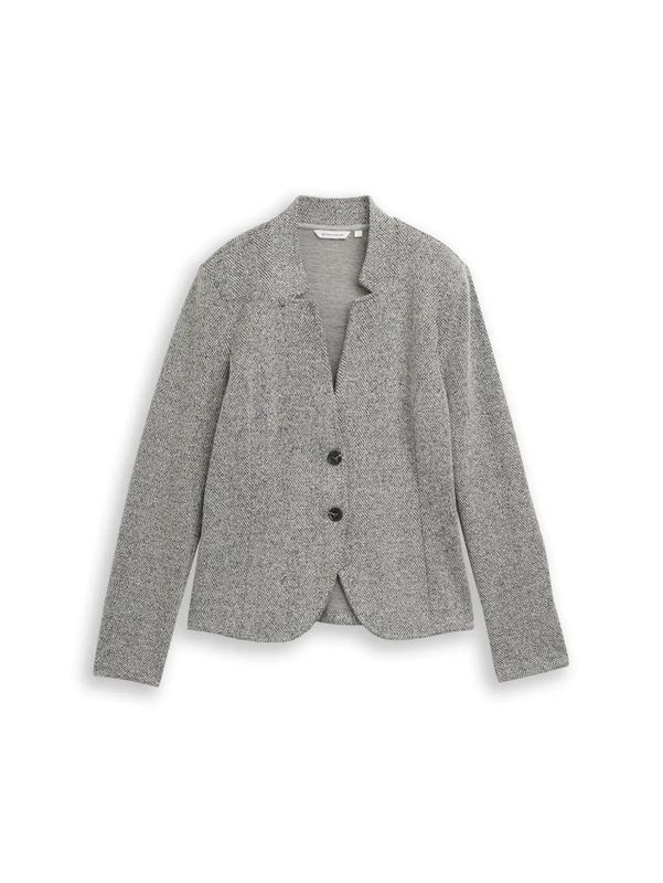 TOM TAILOR Women's Blazer, 36596 - Grey Heringbone Boucle, M