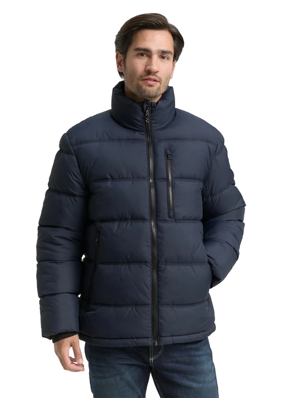 TOM TAILOR Men's Puffer Jacket in Water Resistant Material, 10668 - Sky Captain Blue, 3XL
