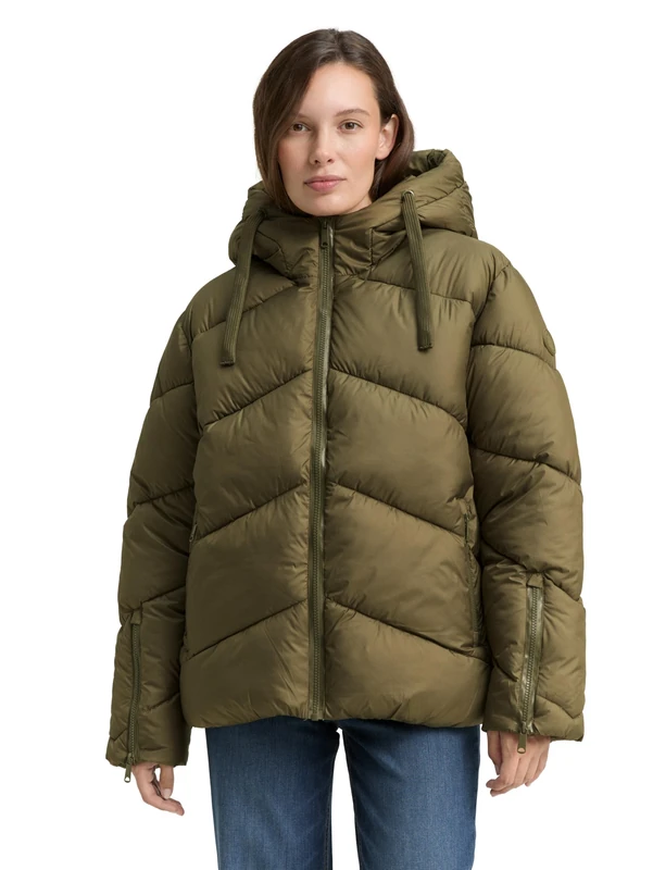 TOM TAILOR Women's 1048484 Jacket, 11848-Jungle Soil Green, XL