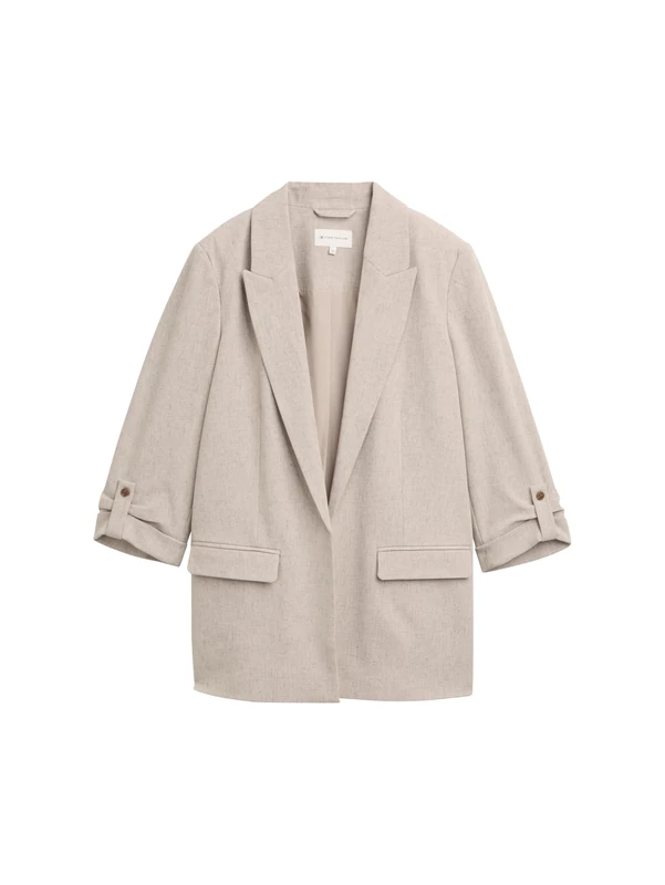 TOM TAILOR Women's 1048305 Blazer, 38645-Taupe Black Structure, 36