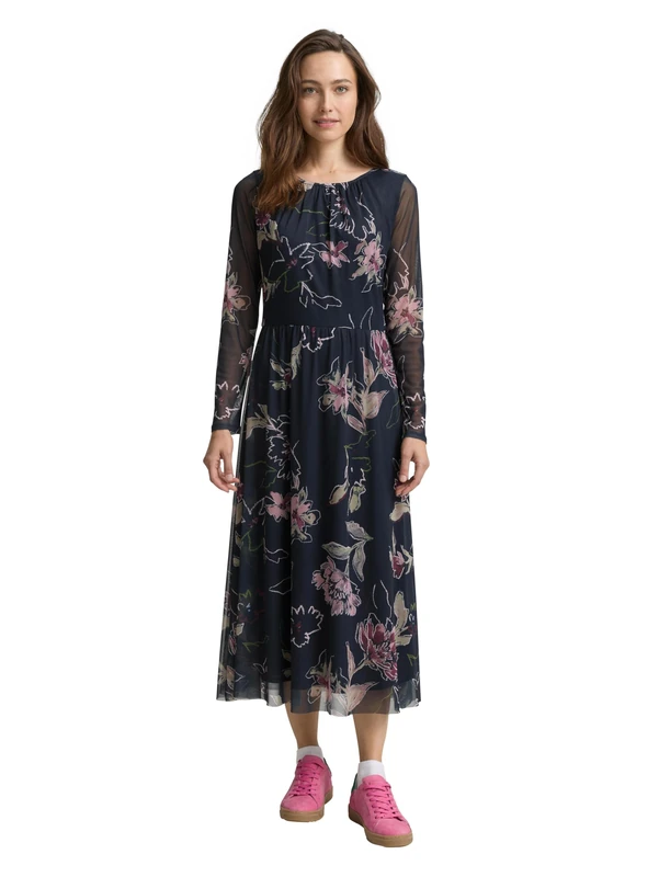 TOM TAILOR Women's 1047637 Dress, 38400-Big Flower Design, 38