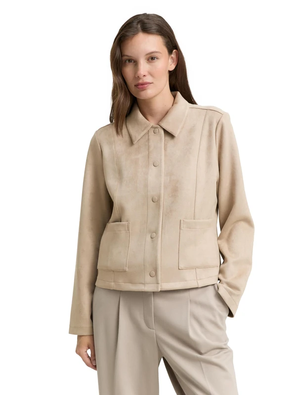 TOM TAILOR Women's Blazer, 32208 - Soft Taupe Grey, 3XL
