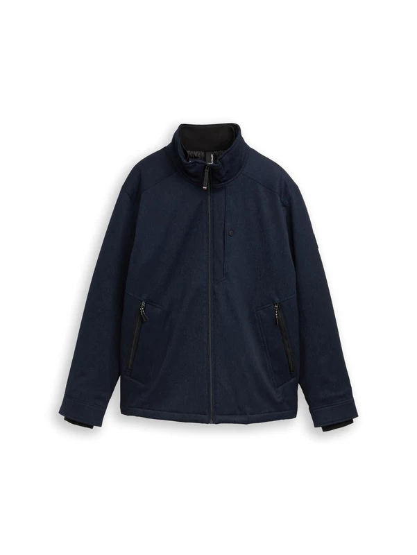 TOM TAILOR Men's 1047207 Jacket, 13160-Knitted Navy Melange, M, 13160 - Knitted Navy Melange, M