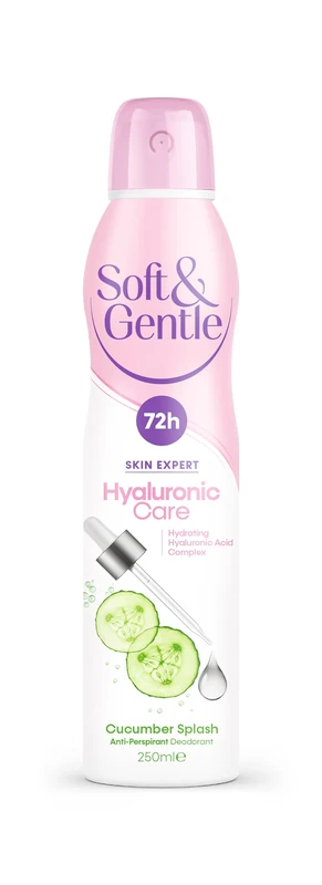 SOFT & GENTLE Anti-perspirant Deodorant, Skin Expert Hyaluronic Care, Cucumber Splash, 72H Protection, 250ml