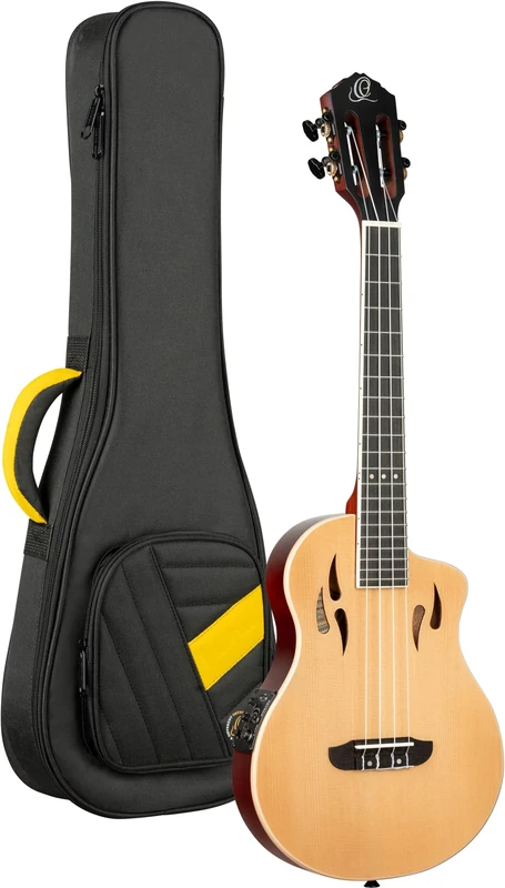Ortega Guitars Tenor Ukulele Electro-Acoustic – Solid Body – Tourplayer Series – Including Gig Bag – Spruce/Okoume, Natural (RTPS-U-NAT)