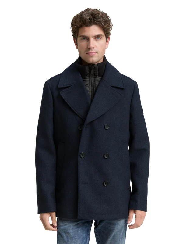 TOM TAILOR Men's 1046986 Jacket, 32530-Blue Small Herringbone, XXL, 32530 - Blue Small Herringbone, XXL
