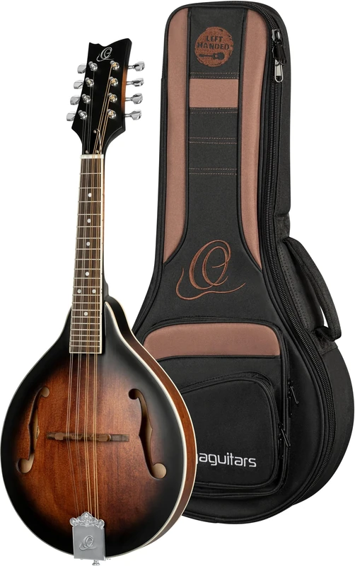 Ortega Guitars A-Style Mandolin Left-Handed – Acoustic, F-Holes – Americana Series – Spruce/Maple, Brown (RMA30-WB-L)