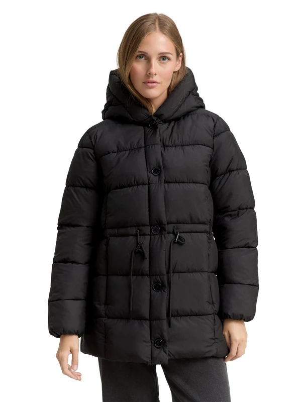 TOM TAILOR Denim Women's 1047547 Jacket, 14482-Deep Black, S, 14482 - Deep Black, S