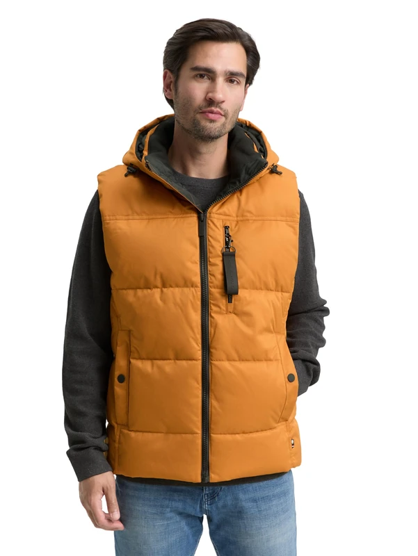 TOM TAILOR Men's 1046976 Vest, 10821-Peanut Butter Brown, L, 10821 - Peanut Butter Brown, L