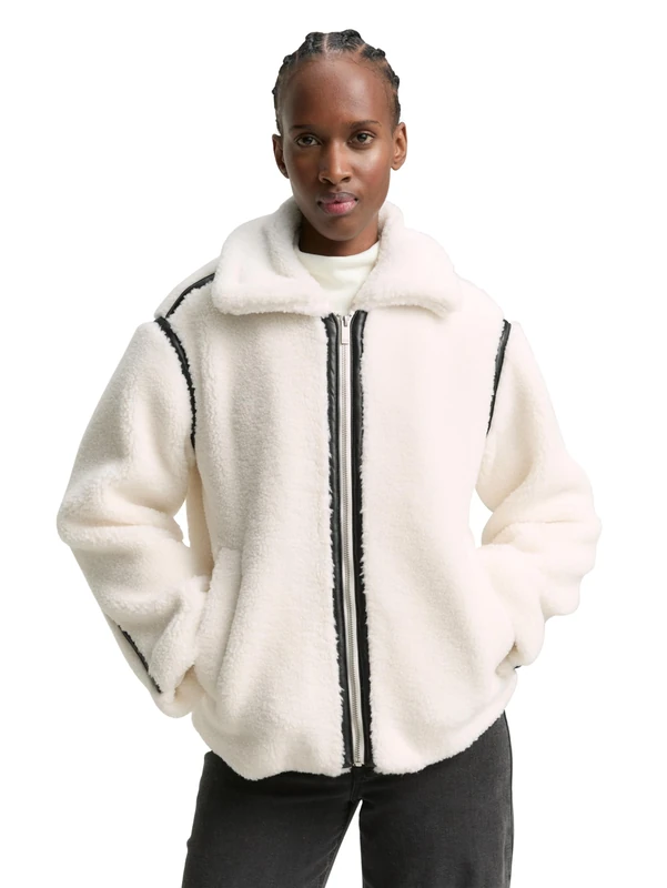 TOM TAILOR Women's 1048282 Jacket, 36088-Light Cream Beige, XL