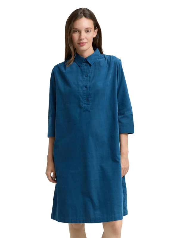 TOM TAILOR Women's 1047647 Dress, 13183-Dark Petrol, 44