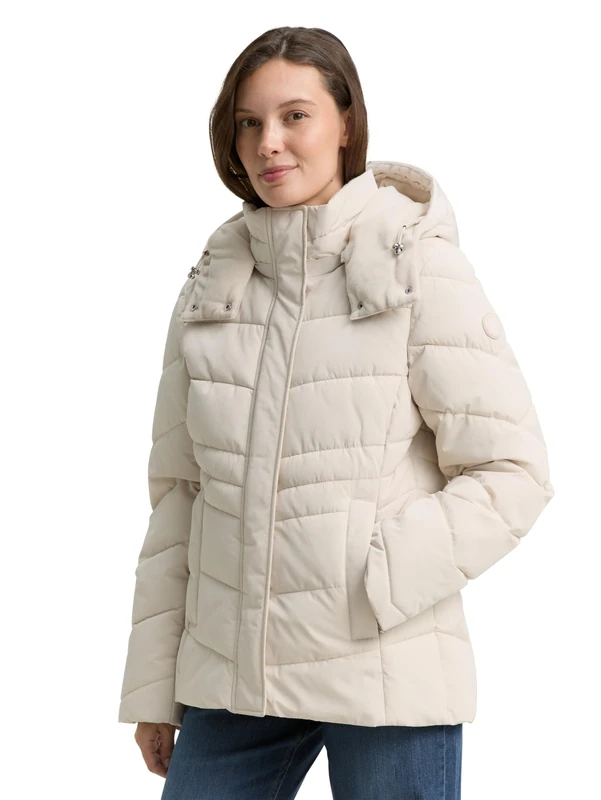 TOM TAILOR Women's 1047527 Jacket, 27609-Cold Beige, L, 27609 - Cold Beige, L
