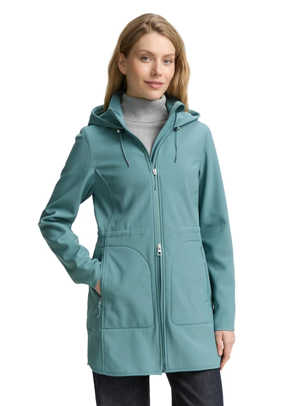 TOM TAILOR Women's 1049349 Coat, 10697-Sea Pine Green, S, 10697 - Sea Pine Green, S