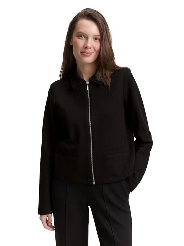 TOM TAILOR Women's 1047589 Blazer, 14482-Deep Black, XL