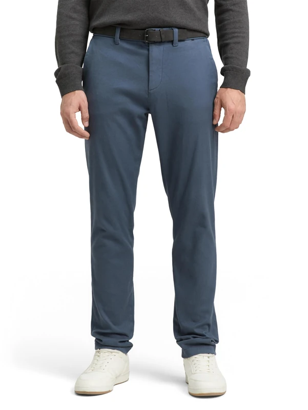 TOM TAILOR Men's Trousers, 38811 - Teal Grey Zig Zag Structure, 40 W/34 L