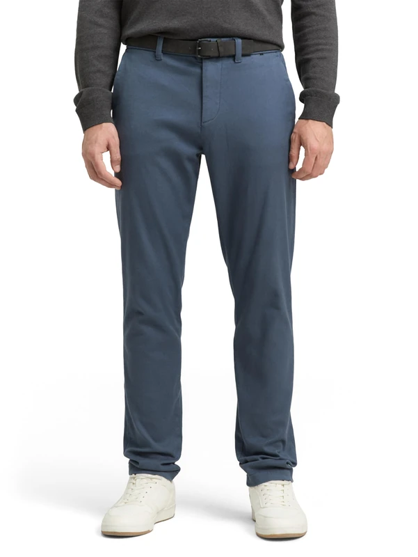 TOM TAILOR Men's Trousers, 38811 - Teal Grey Zig Zag Structure, 28 W/32 L