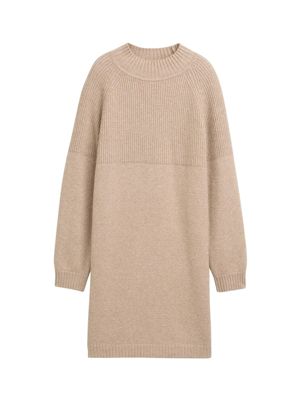 TOM TAILOR Women's 1048418 Dress, 28683-Intense Beige Melange, M