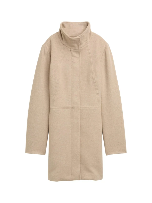 TOM TAILOR Denim Women's 1048417 Coat, 28683-Intense Beige Melange, S, 28683 - Intense Beige Melange, S