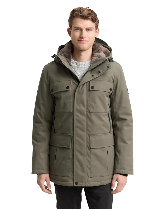 TOM TAILOR Men's 1046981 Jacket, 32097-Smokey Olive Green, S, 32097 - Smokey Olive Green, S