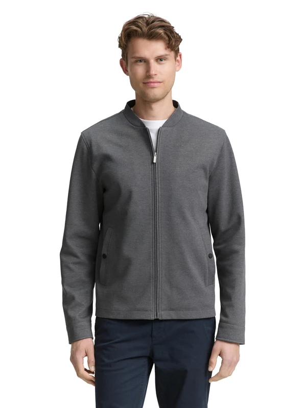 TOM TAILOR Men's 1047274 Jacket, 38807-Classic Dark Grey Melange, XXL