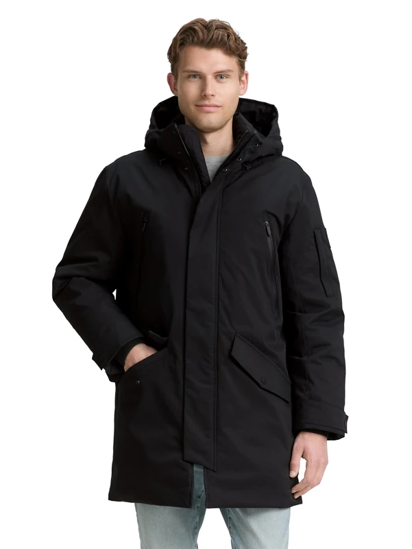 TOM TAILOR Men's 1046991 Parka, 29999-Black, XL