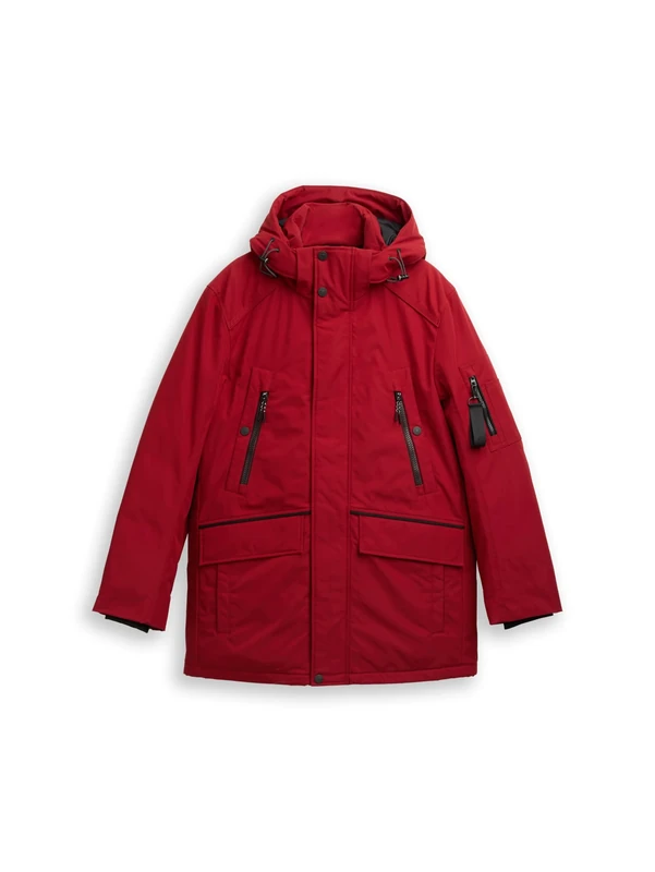 TOM TAILOR Men's 1047040 Parka, 10814-Coach Red, XL, 10814 - Coach Red, XL