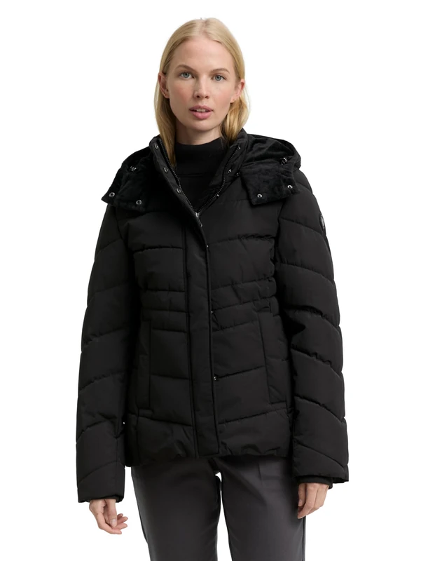 TOM TAILOR Women's 1047527 Jacket, 14482-Deep Black, XXL